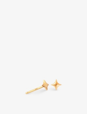 ASTRID & MIYU: Cosmic Star 18ct yellow gold-plated recycled sterling silver stud earrings