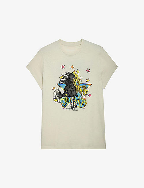 ZADIG&VOLTAIRE: Zoe horse-print cotton T-shirt