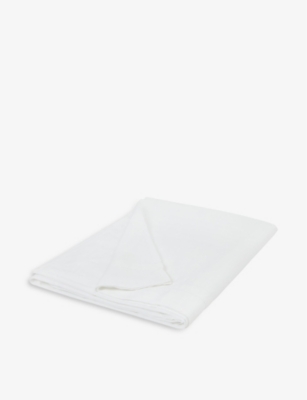 The White Company White Sherborne Double-stitch Insert Super-king Cotton Flat Sheet 305cm X 275cm