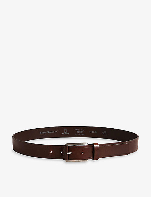 TED BAKER: Linded embossed-detail leather belt