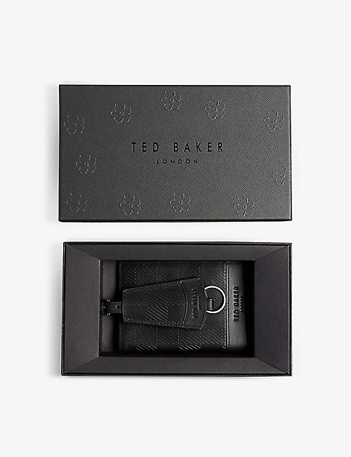 TED BAKER: Moate leather passport holder and keyring gift set