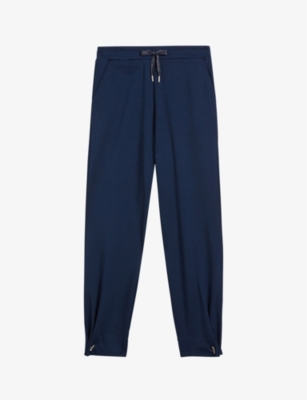 Orthon logo-embossed mid-rise stretch-woven jogging bottoms