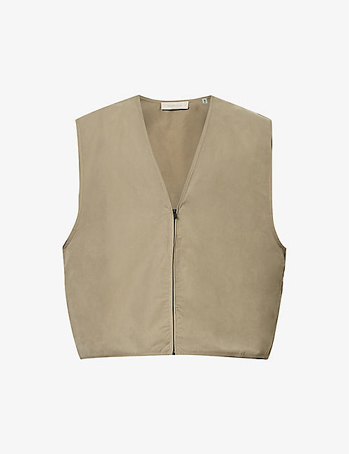 FOG X ESSENTIALS: ESSENTIALS brand-patch relaxed-fit cotton-blend vest