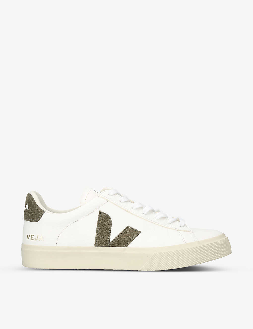Shop Veja Men's Green Comb Campo Chromefree Leather Low-top Trainers