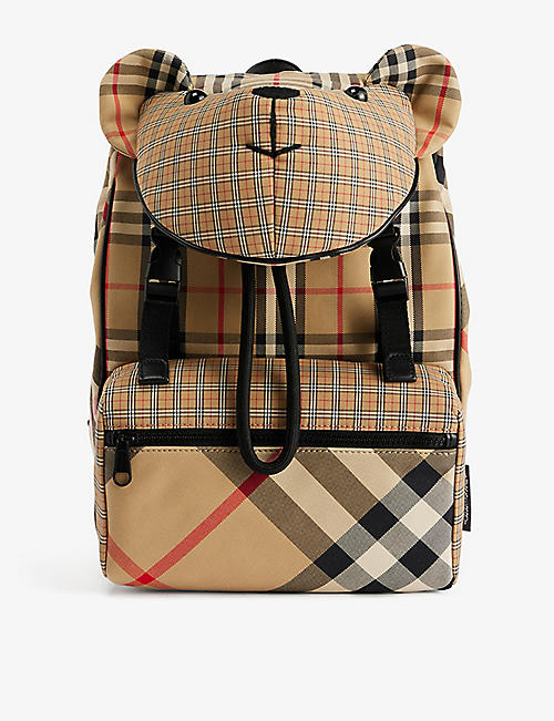 BURBERRY: Thomas Bear check-print cotton backpack