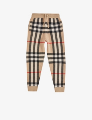 Burberry Vintage Check Wool-blend Sweatpants In Archive Beige Ip Chk