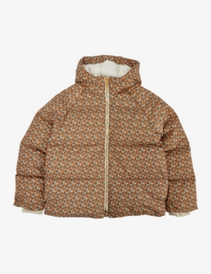 BURBERRY Tom logo-print shell-down puffer jacket 10-14 years