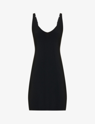 Wolford Womens Black Sleeveless V-neck Stretch-woven Mini Dress