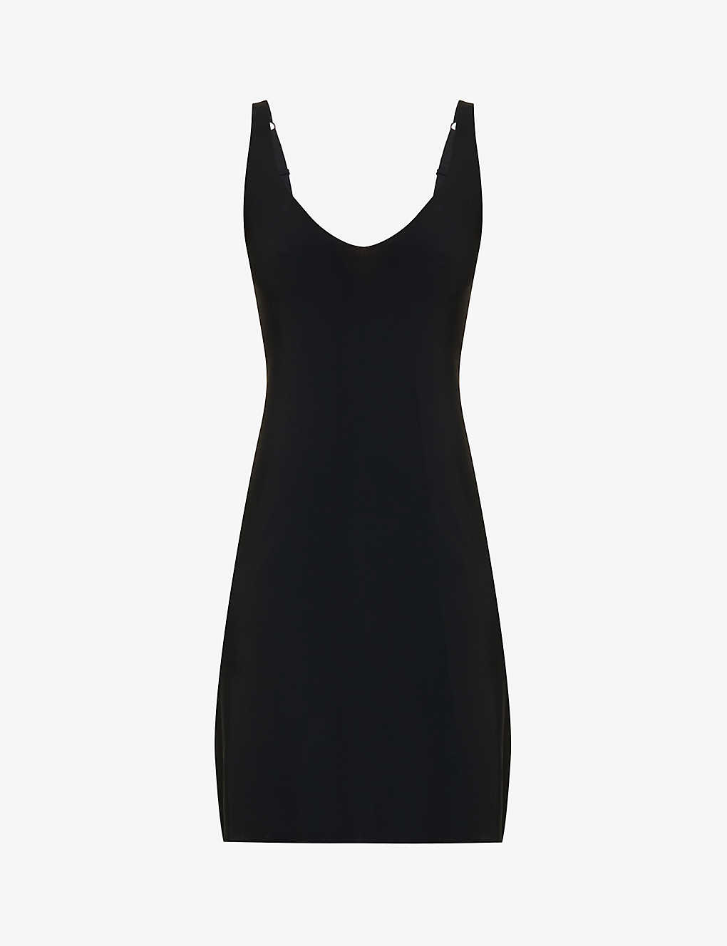 Wolford Womens Black Sleeveless V-neck Stretch-woven Mini Dress