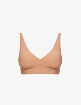 Shop Wolford Women's Fairly Light Pure Skin V-neck Stretch-woven Bra In Nude (lingerie)