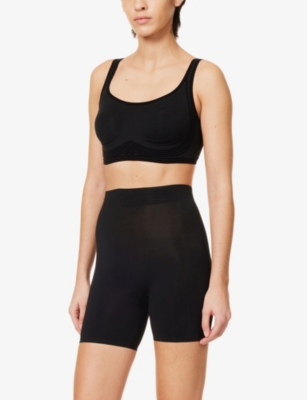 Shop Wolford Women's Black Contour Control Stretch-cotton Shorts