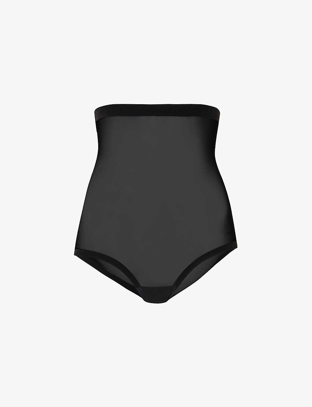 Wolford High-waisted Tulle Briefs In Black