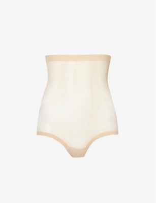 Luxury Stretch Tulle High-Waisted Knickers in Sand