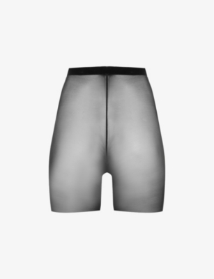 Black Control tulle shorts, Wolford