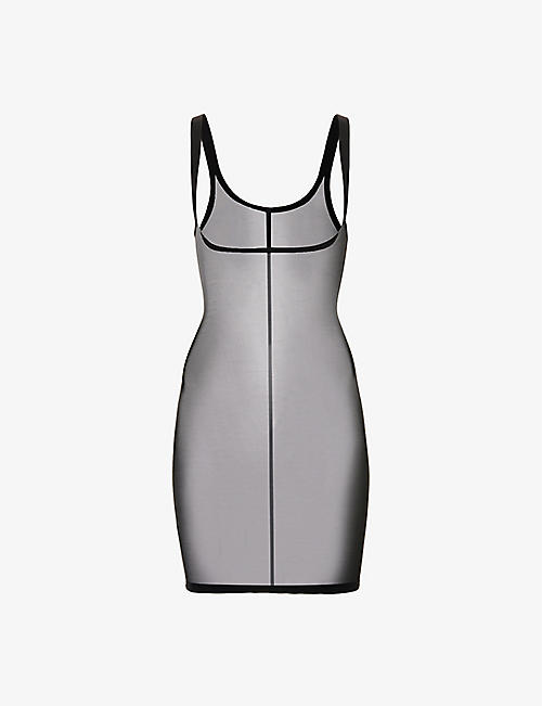 WOLFORD: Sleeveless scoop-neck stretch-tulle mini dress