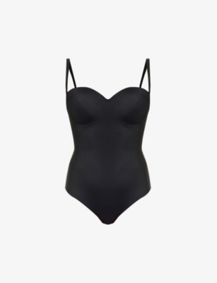 Wolford Formfitting Sleeveless V-neck Bodysuit In Black