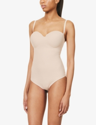 Shop Wolford Womens Powder Forming Slim-fit Stretch-woven Body In Nude (lingerie)