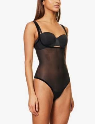 Wolford Womens Black Scoop-neckline Stretch-mesh Body In Black