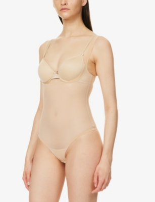 Wolford Womens Clay Scoop-neckline Stretch-mesh Body In Clay