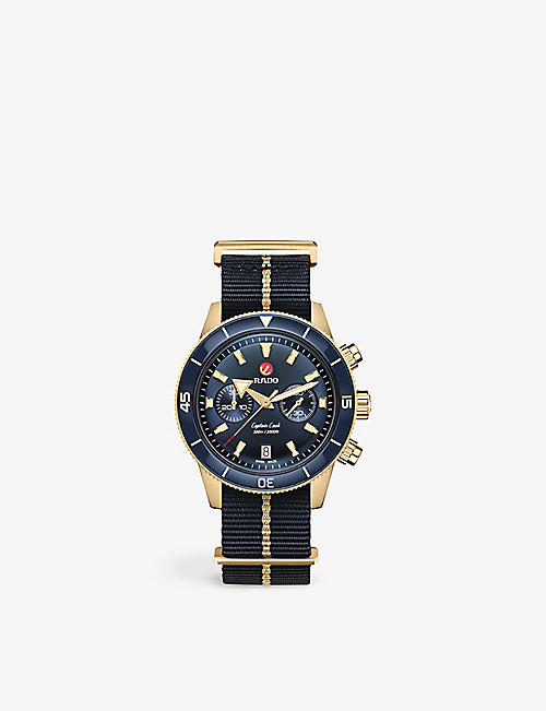 RADO: R32146208 Captain Cook bronze and canvas automatic watch