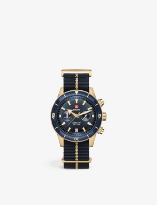 Rado Mens Sunray Blue R32146208 Captain Cook Bronze And Canvas Automatic Watch In Sunray Blue
