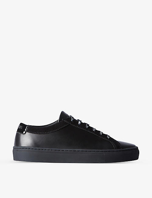 THE KOOPLES: Logo-embossed low-top lace-up leather trainers