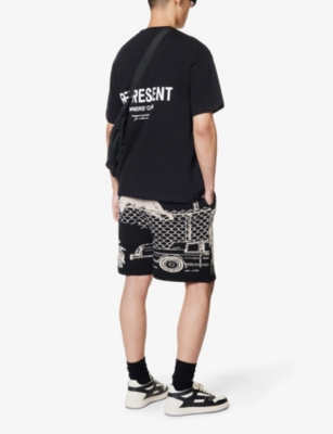 Shop Represent Men's Black Owners' Club Graphic-print Relaxed-fit Cotton-jersey T-shirt