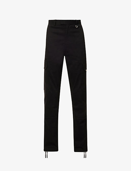 REPRESENT: Brand-plaque multi-pocket regular-fit straight-leg stretch-cotton blend cargo trousers