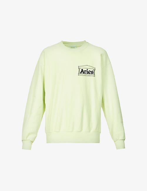 ARIES: Temple brand-print cotton-jersey sweatshirt