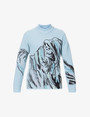 AMIRI x Wes Lang Secret graphic-print wool and cashmere-blend jumper