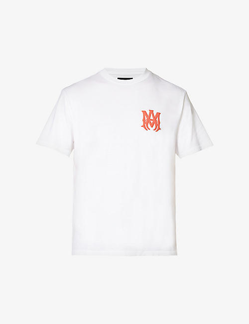 AMIRI: Bones logo-embossed short-sleeved cotton T-shirt