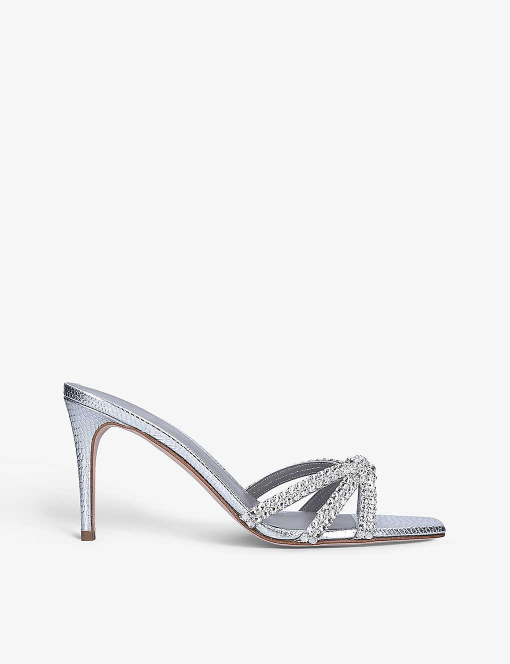 Gina Womens Silver Nocturn Crystal-embellished Leather Sandals