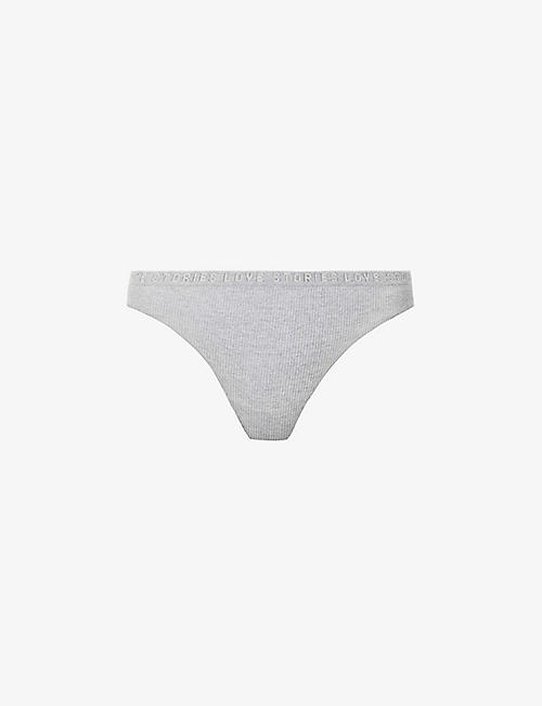LOVE STORIES: Lima ribbed low-rise stretch-woven thong