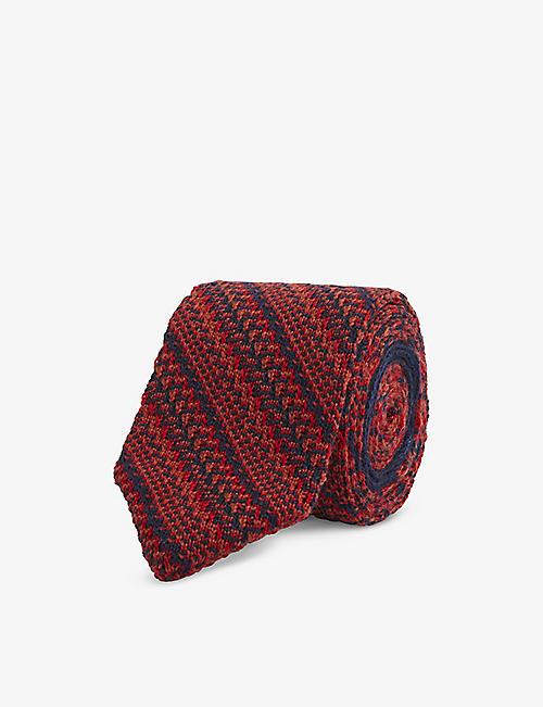 MISSONI: Striped slim-blade wool-knit tie
