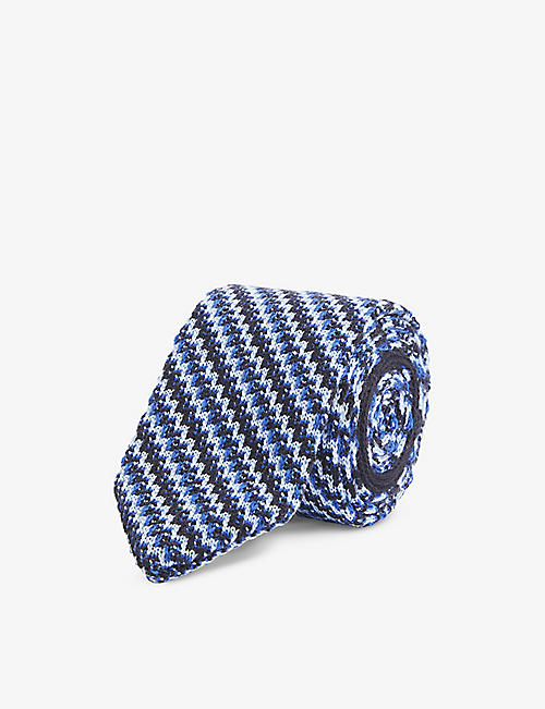 MISSONI：条纹窄版羊毛真丝混纺领带