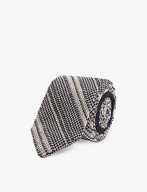 MISSONI: Striped wide-blade wool-knit tie