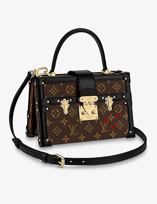 LOUIS VUITTON: Petite Malle V coated canvas and leather top-handle bag