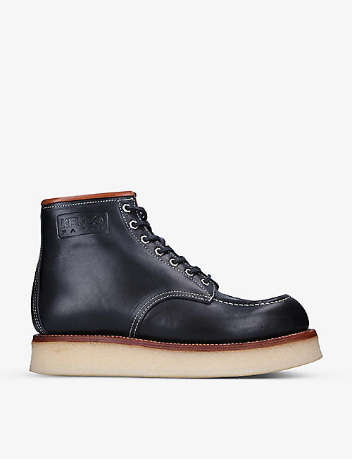 KENZO: Kenzoyama leather ankle boots