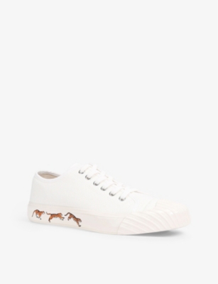 KENZO Vulcan tiger-embossed cotton low-top trainers