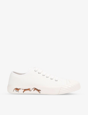 KENZO Vulcan tiger-embossed cotton low-top trainers