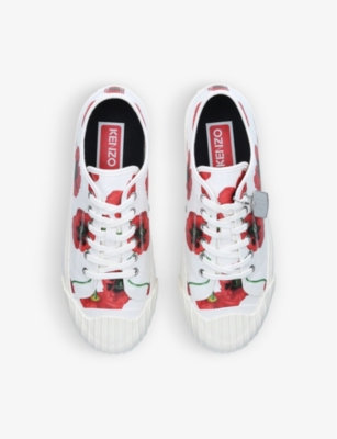 KENZO Poppy-print canvas low-top trainers