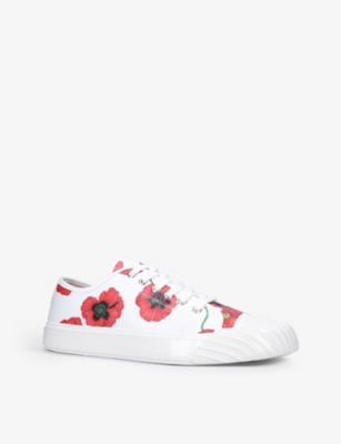 KENZO Poppy-print canvas low-top trainers