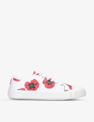 KENZO Poppy-print canvas low-top trainers