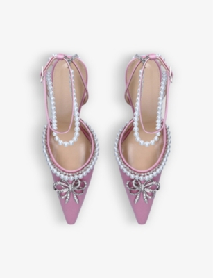 MACH & MACH Sophie embellished satin courts