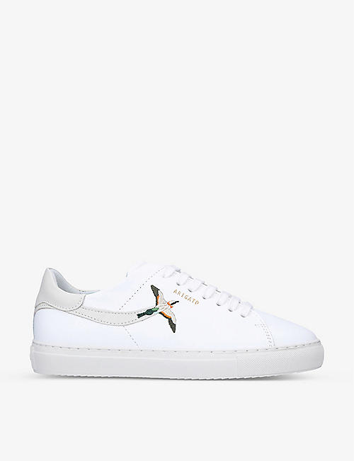 AXEL ARIGATO: Clean 90 bird-embroidered leather low-top trainers