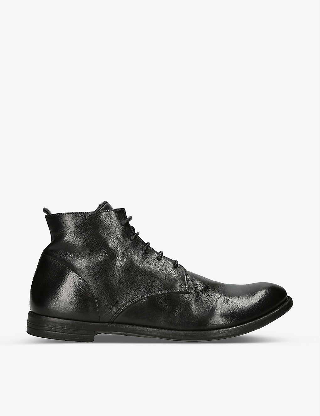Shop Officine Creative Mens Black Arc Lace-up Leather Boots