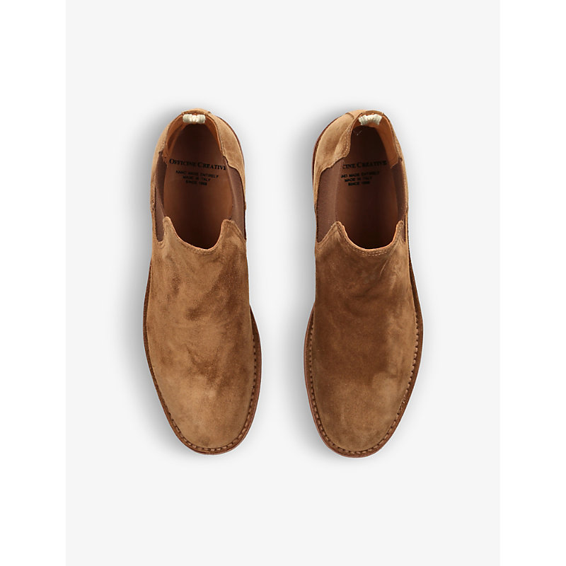 Shop Officine Creative Kent Suede Chelsea Boots In Brown