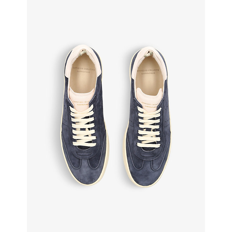 Shop Officine Creative Mens Blue Kombo Suede Low-top Trainers