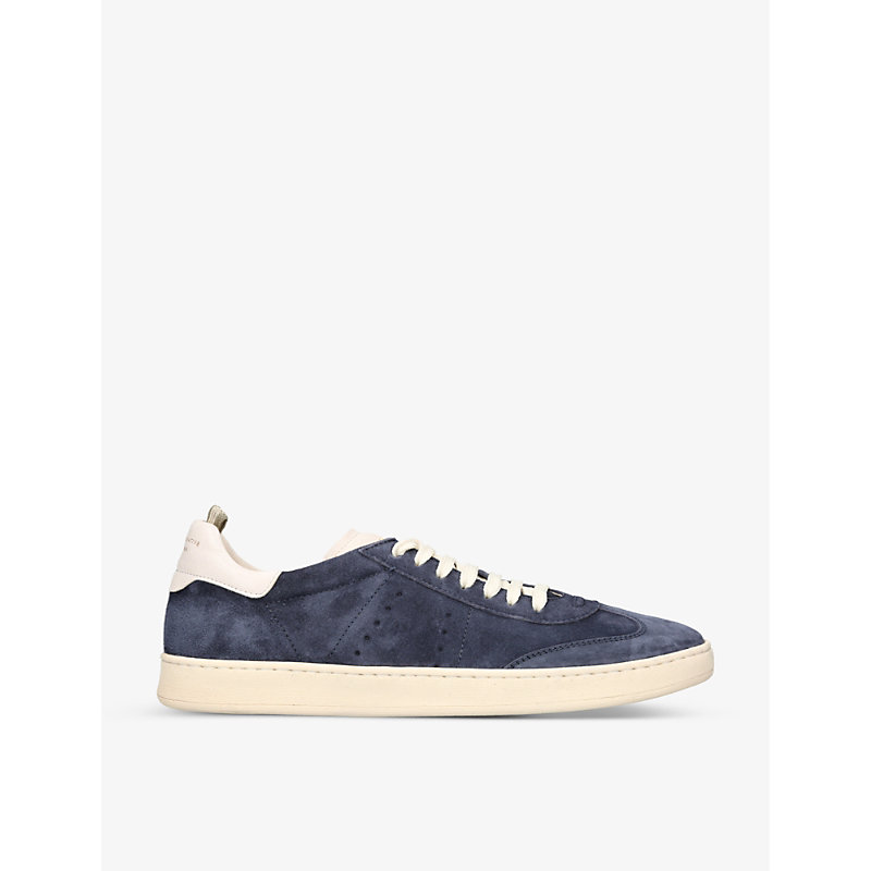 Officine Creative Mens Blue Kombo Suede Low-top Trainers