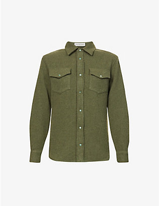 GOD'S TRUE CASHMERE: Emerald relaxed-fit cashmere shirt